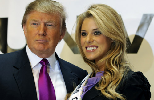Miss California with Donald Trump, who just fired her