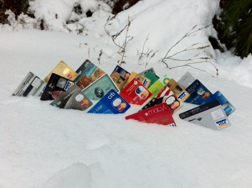 credit-cards-in-a-mound-of-snow